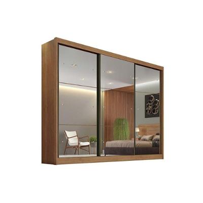 Guarda Roupa Casal Atlanta-Passion Cumaru 3 Portas de Correr 6 Gavetas MDF Blush