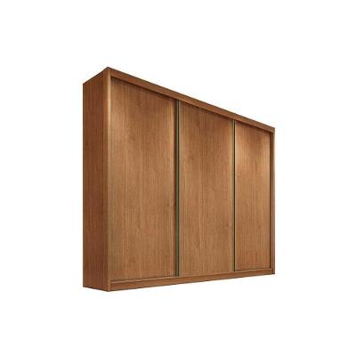 Guarda Roupa Casal Arezzo-Medelim 3 Portas de Correr 8 Gavetas Cumaru MDF Novo Horizonte