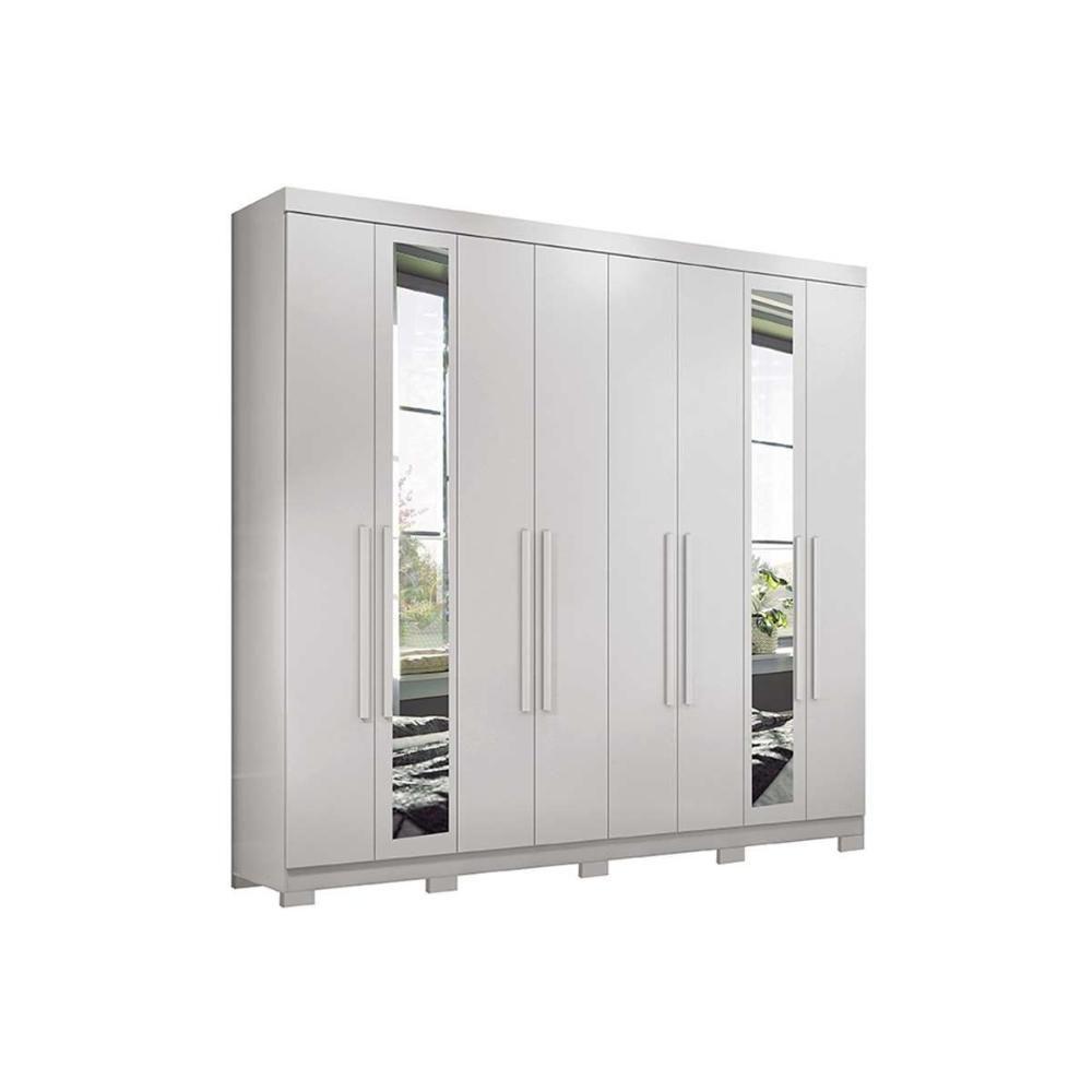 Guarda Roupa 8 Portas (2 C- Espelho) E 4 Gavetas C- Pés Master New 8.4 Branco - 6