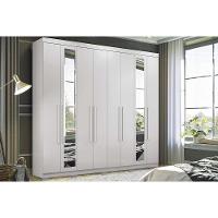 Guarda Roupa 8 Portas (2 C- Espelho) E 4 Gavetas C- Pés Master New 8.4 Branco - 1