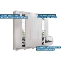 Guarda Roupa 8 Portas (2 C- Espelho) E 4 Gavetas C- Pés Master New 8.4 Branco - 2