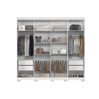 Guarda Roupa 8 Portas (2 C- Espelho) E 4 Gavetas C- Pés Master New 8.4 Branco - 5