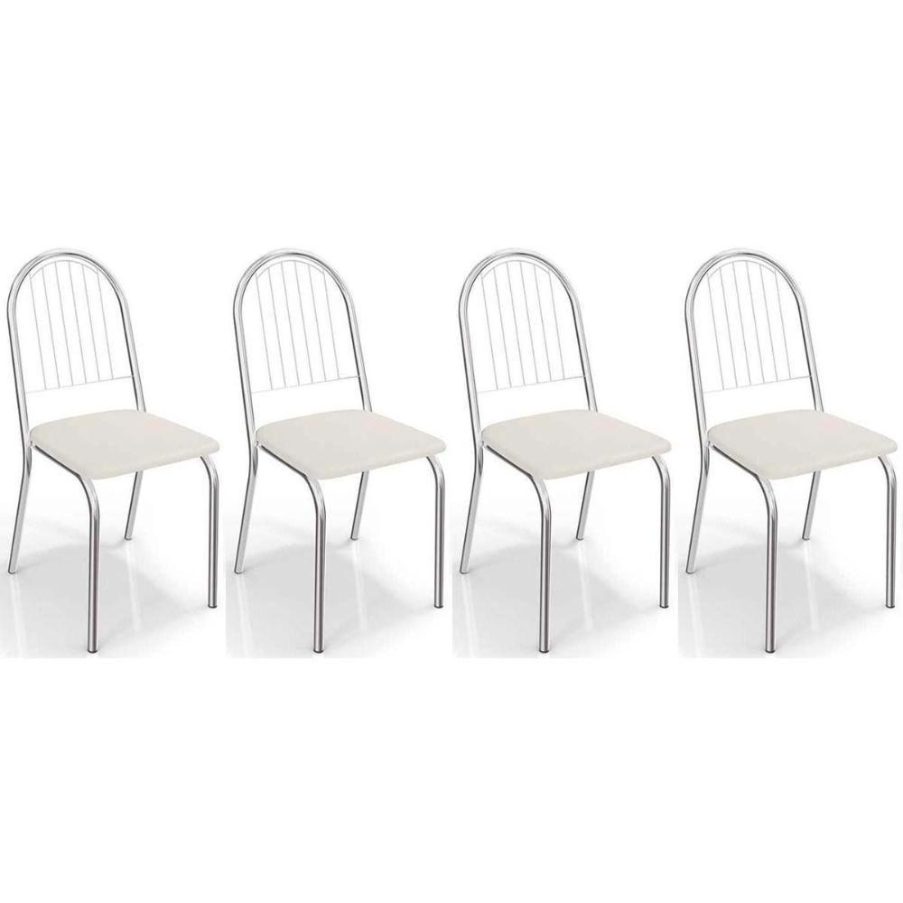 Cadeira Sala De Jantar Noruega 2c077 Kit 4 Un Cromada-branco 106 - Kappesberg - 1