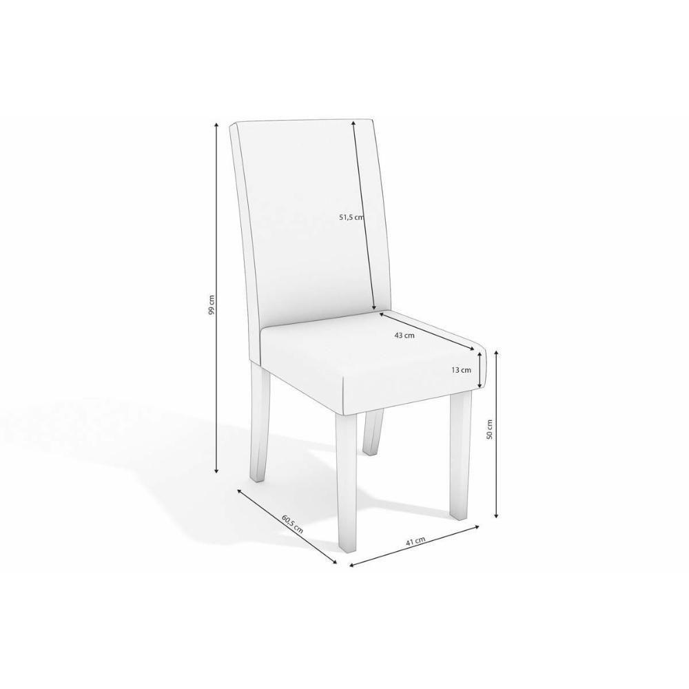 Cadeira Sala De Jantar 2cad131fr Kit 4 Un Freijo-suede Preto A038 - Kappesberg - 2