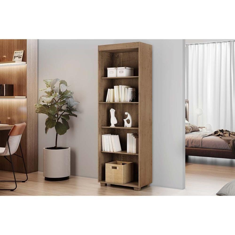 Estante De Livros Milão C/ 4 Prateleiras Amêndoa - Conquista - 1