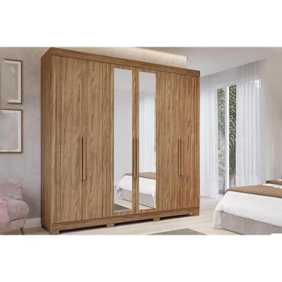 Guarda Roupa Casal Cecilia 6 Portas de Abrir 6 Gavetas Blush Cinamomo