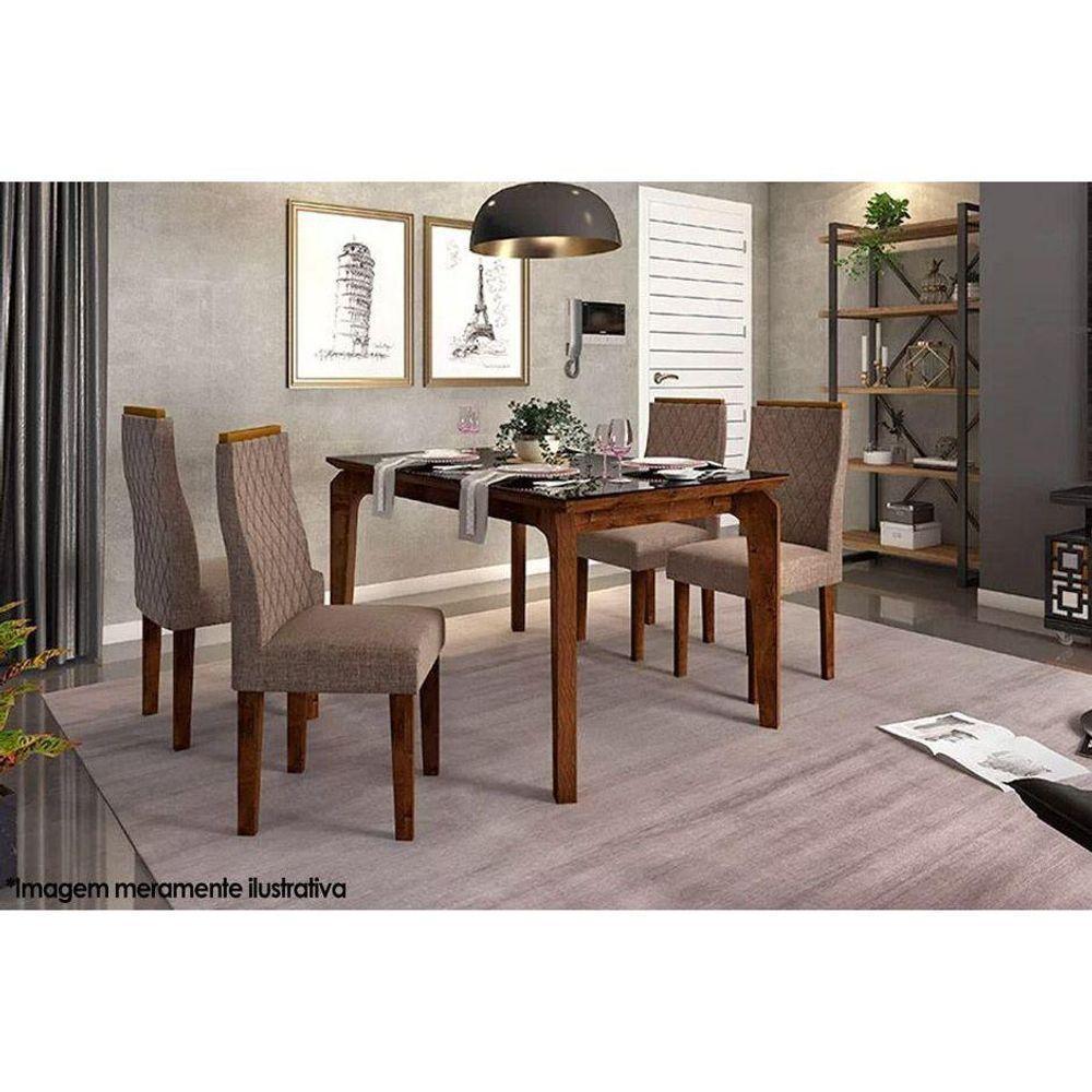 Kit 2 Cadeiras De Cozinha New Maia Rústico Malbec-linho Bronze - Dj Móveis - 6