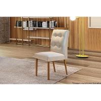 Kit 2 Cadeiras Sala Jantar Imperatriz 2 Un Madeira Capuccino-suede Creme - Rufato