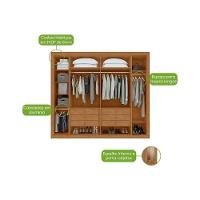 Guarda Roupa Casal 6 Portas (1 C- Espelho) E 6 Gavetas Imperatore Amêndoa