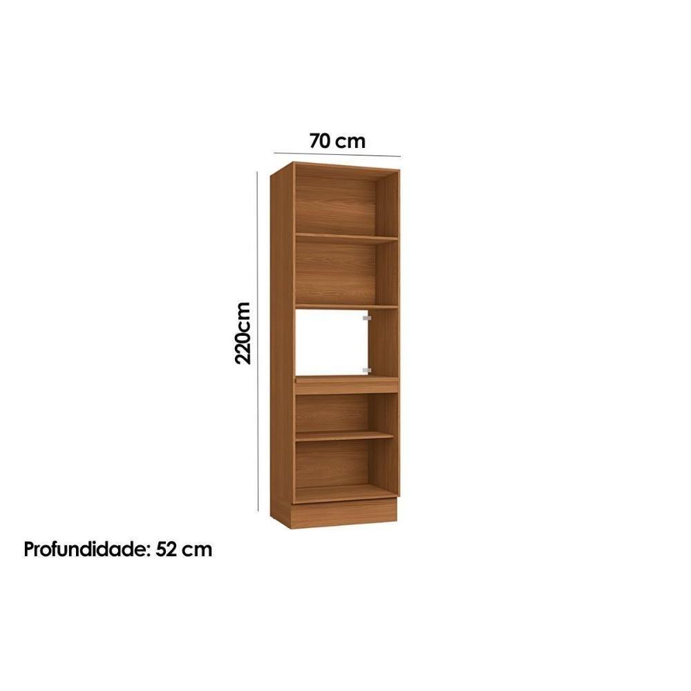 Paneleiro De Cozinha Modulado Ciela R629 C- 4 Portas E 1 Nicho P- Forno 70x220cm Canela - Kappesberg - 3