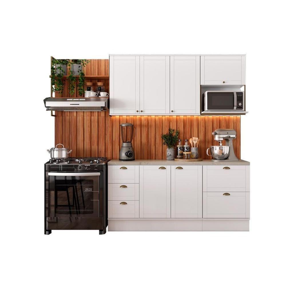 Cozinha Completa Bella 9 Peças (2aéreos+2balcões+5complementos) C9p60 Branco - Carraro - 3
