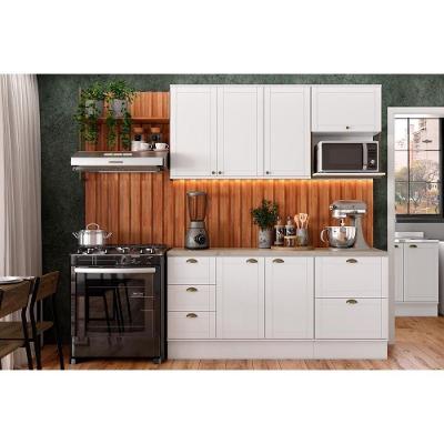 Cozinha Completa Bella 6 Portas 5 Gavetas MDF 120cm Branco Planejada Moderna