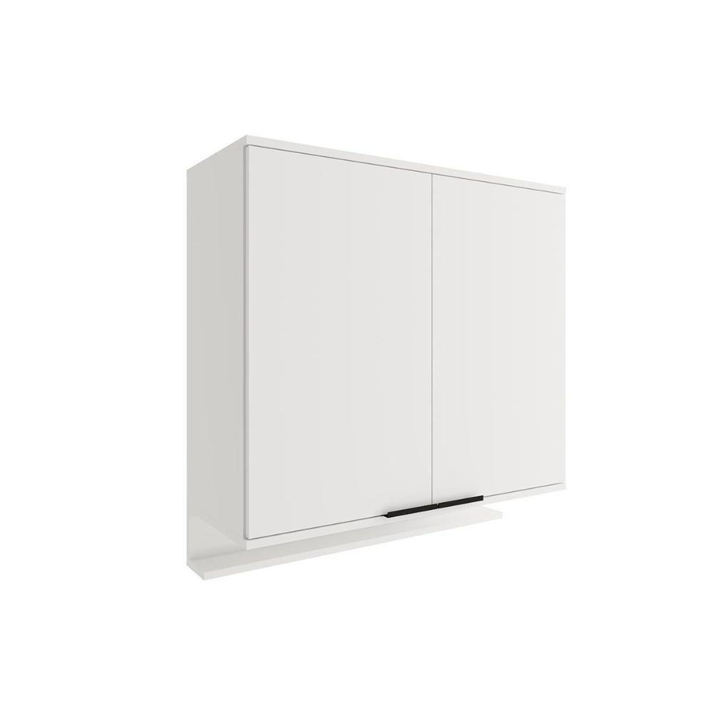 Armário Aéreo Para Cozinha Alpha 2502 Com 2 Portas 80cm Branco - Carraro - 1