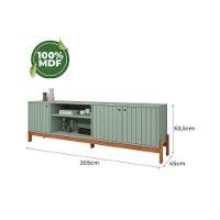 Rack Bancada Com Painel Para Tv Até 75 Pol Maragogi-holanda Ripado 4 Portas 230x220cm Salvia-cinamomo - Permóbili - 3