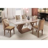 Kit 2 Cadeiras De Cozinha Melissa Madeira Capuccino-suede Capuccino - Rufato - 5