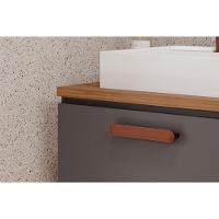 Gabinete De Banheiro Balcão Duna 1 Porta Com cuba 60cm Cappuccino-freijo - Mgm - 6