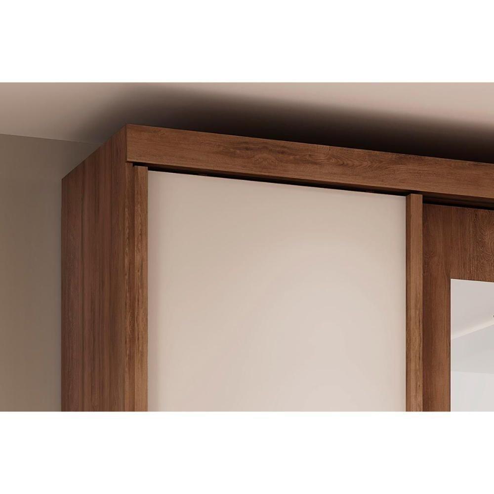 Guarda Roupa Casal 4 Portas E 3 Gavetas C- Espelho Fit 1174 C- Pés Flex Freijo Ou Freijo Off White - 8