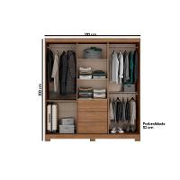 Guarda Roupa Casal 4 Portas E 3 Gavetas C- Espelho Fit 1174 C- Pés Flex Freijo Ou Freijo Off White