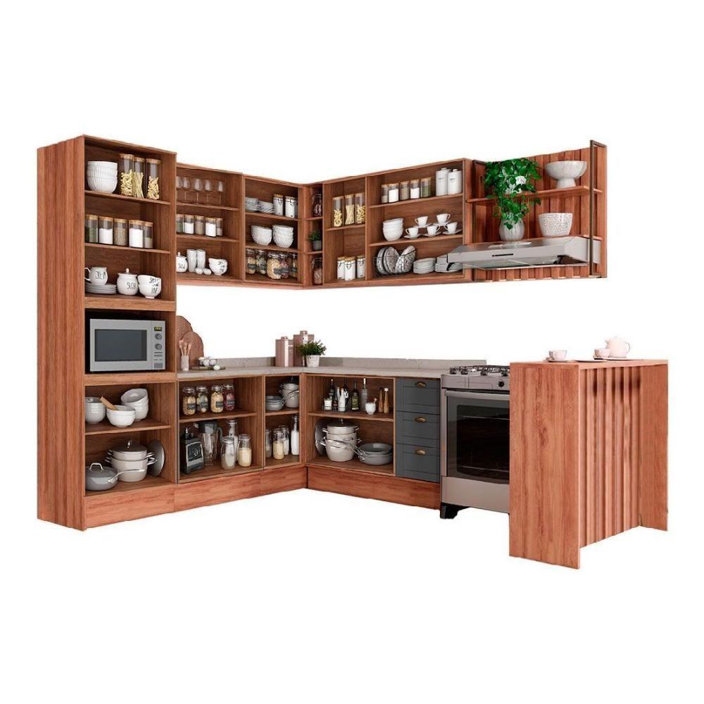 Cozinha Completa Bella 9 Peças (3aéreos+3balcões+1torrequente+1ilha+1complemento) C9p200 Branco - Carraro - 4