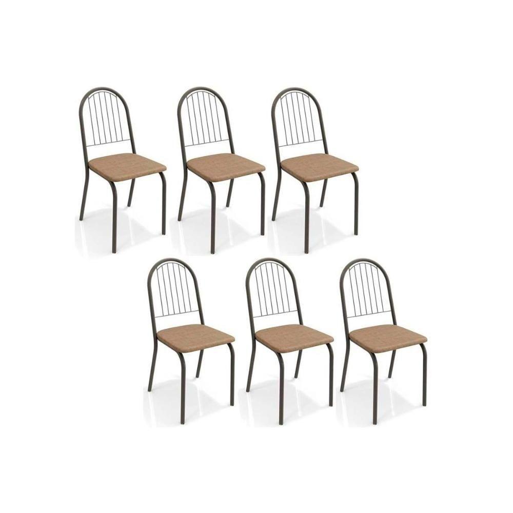 Cadeira Sala De Jantar Noruega 2c077 Kit 6 Un Preto Fosco-capuccino - Kappesberg - 1