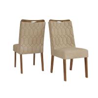 Cadeira Sala De Jantar Bia Freijó-linho Saara Bege - Dj Móveis - 1