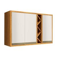 Armário Aéreo Cozinha Modulado Tempranillo Com 3 Portas 120cm Amendoa-off White - Ronipa - 1