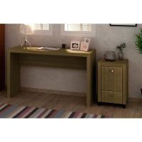 Escritório Completo 1 Mesa De Computador Me4135 + 1 Gaveteiro Me4112 2 Peças Amêndoa - 1