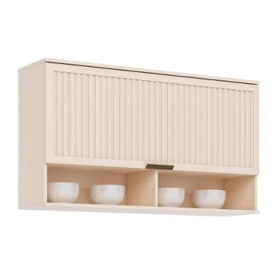 Módulo Cozinha Henn Connect Aéreo P- C- 1 Porta Basculante Ripada 120cm Off White-henn
