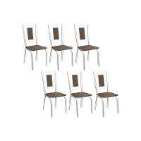 Cadeira Sala De Jantar Florença 2c005 Aço Kit 6 Uni Cromado-marrom 21 - Kappesberg - 1