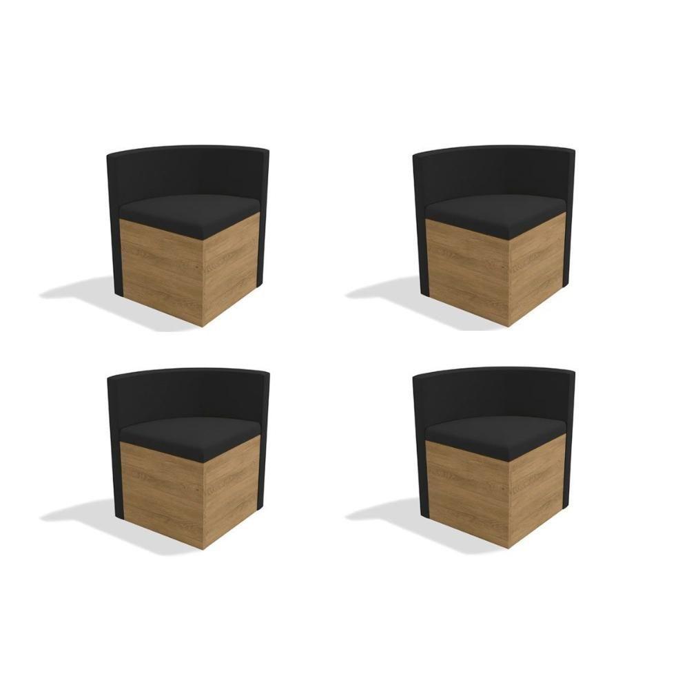 Kit 4 Cadeiras Sala Jantar 4cad800 4 Un Freijó - Assento-encosto Suede Bege Geométric - Kappesberg - 2