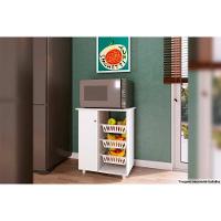 Balcão De Cozinha Fruteira Luci C- 1 Porta E 3 Cestos Branco - Genialflex - 4