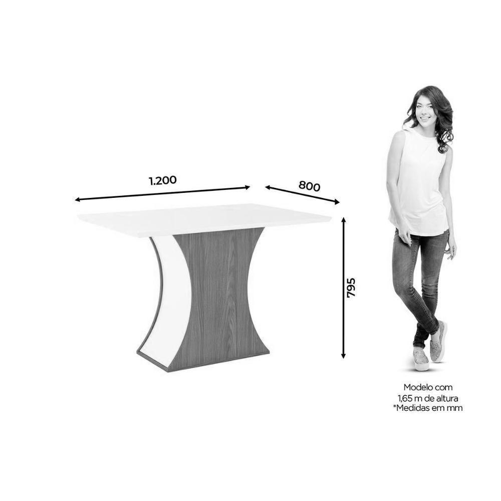 Sala De Jantar Completa Luiza C- Tampo De Vidro 120x80cm E 4 Cadeiras Isa Nature-off White - Linho Bege - Henn - 4