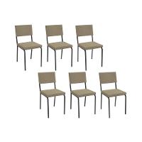 Cadeira Sala De Jantar Zaria 2c128 Kit 6 Un Preto Fosco-boucle Fendi A057 - Kappesberg - 1