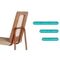 Cadeira Sala De Jantar Wood 1751 Kit 4 Uni Rose-linho Areia - Carraro