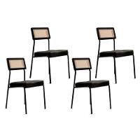 Cadeira Sala De Jantar 1741 Kit 4 Uni Preto-grafite - Preto - Carraro - 1