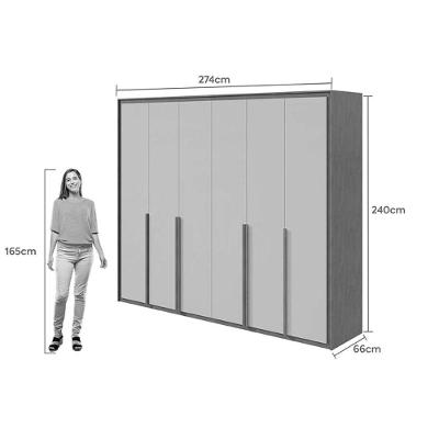 Guarda Roupa Casal Imperatore 6 Portas de Abrir 6 Gavetas Amêndoa-Off White Lopas