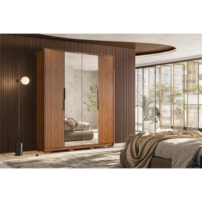 Guarda Roupa Solteiro Attore Amêndola Touch 4 Portas de Bater 3 Gavetas Blush