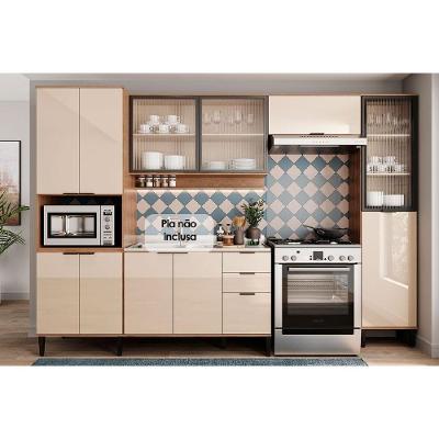 Cozinha Completa Alpha 5 Peças (2aéreos+1balcão+1paneleiro+1torrequente) C5p106 Freijo-off White - Carraro