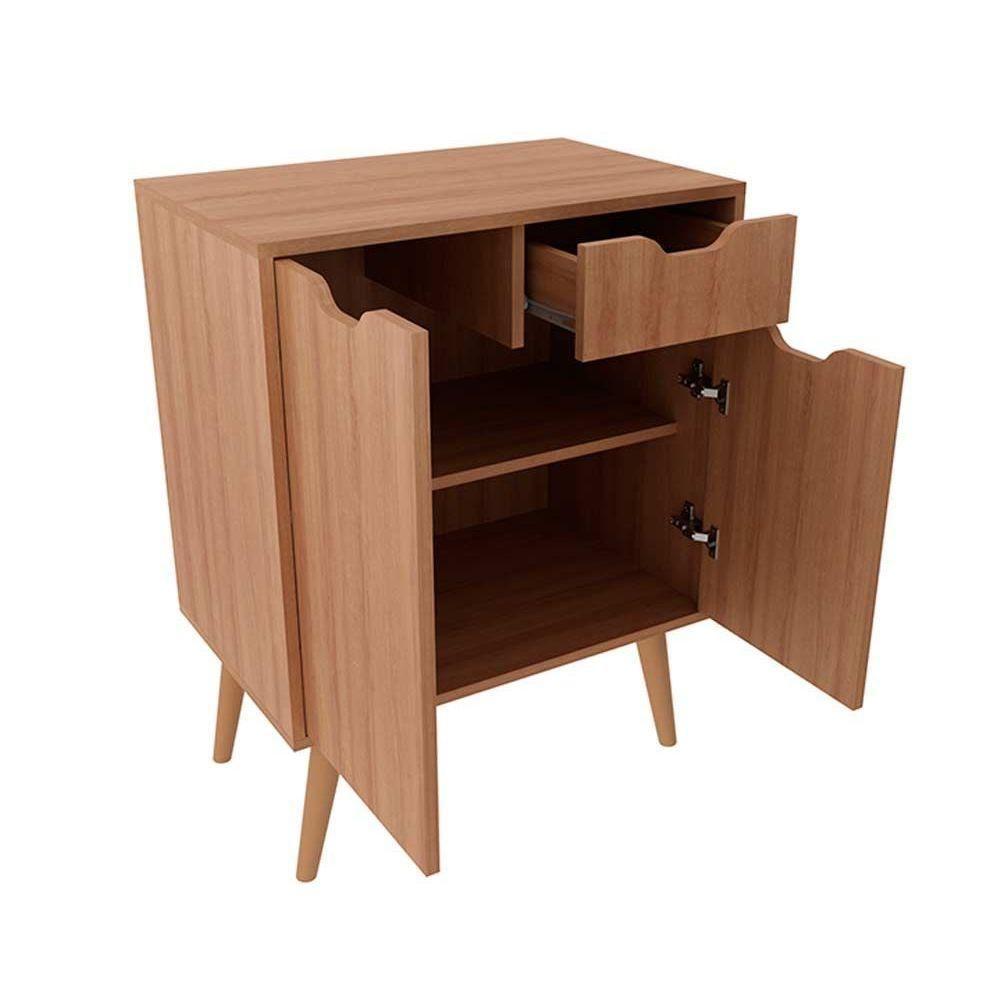 Balcão Para Banheiro Com Pés Bn3637 Sem Cuba Com 2 Portas E 1 Gaveta 60cm Branco - Tecno Mobili - 2