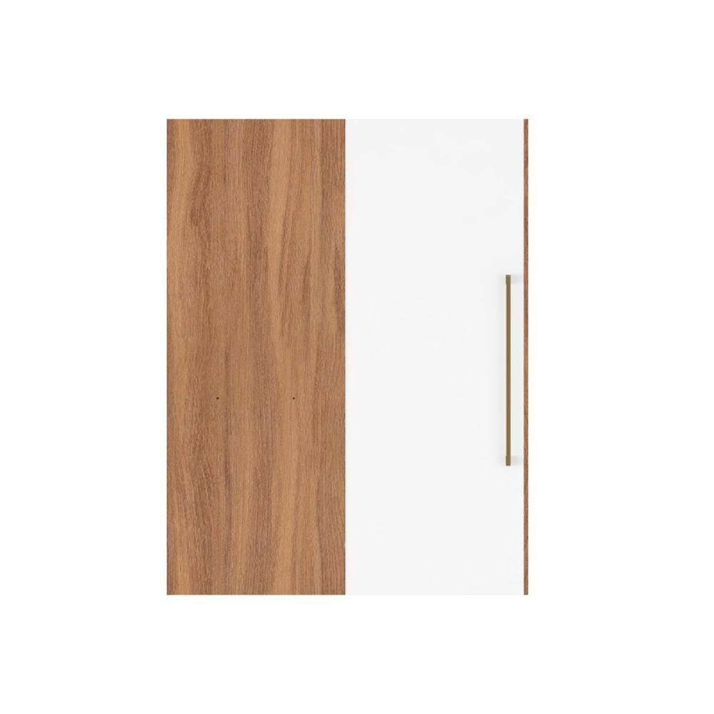 Módulo De Quarto Solteiro Guarda Roupa Canto Reto 71150k Irlanda C- 1 Porta Amendola-branco - 5