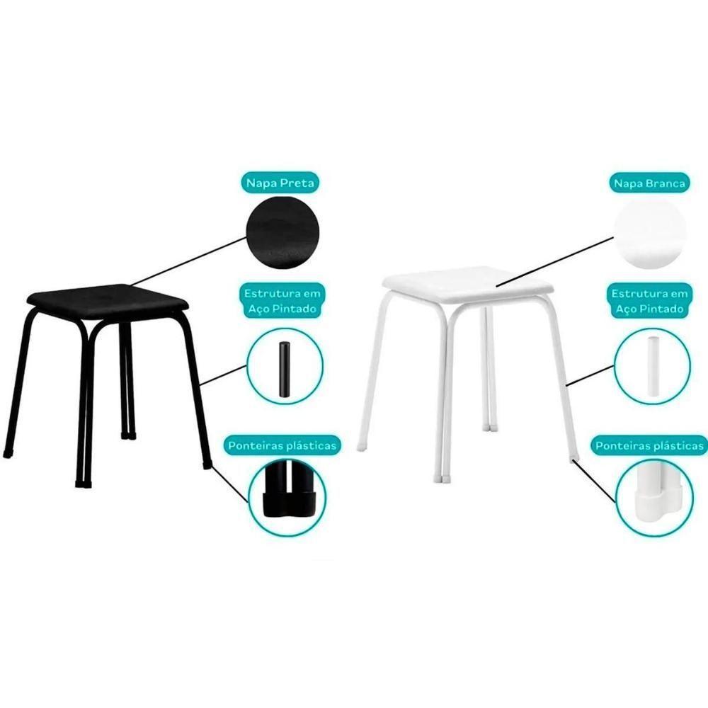 Kit 2 Banquetas Sala Jantar 1748 4 Un Preto- Courano Preto - Carraro - 6