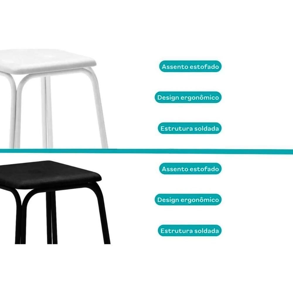 Kit 2 Banquetas Sala Jantar 1748 4 Un Preto- Courano Preto - Carraro - 7