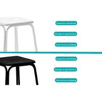 Kit 2 Banquetas Sala Jantar 1748 4 Un Preto- Courano Preto - Carraro - 7