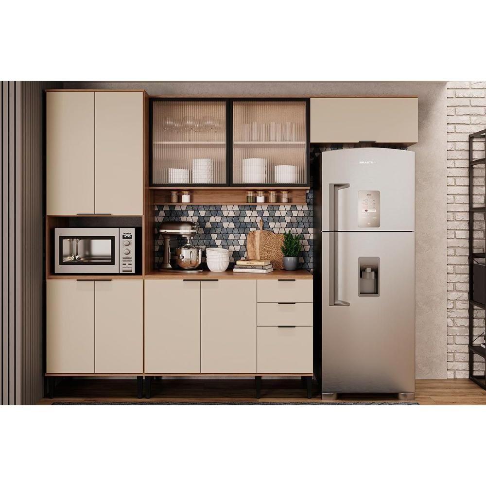 Balcão De Cozinha Alpha 2506 3 Portas E 2 Gavetas C- Tampo 120cm Branco - Carraro - 5