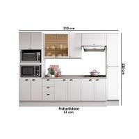 Cozinha Completa Bella 7 Peças (2aéreos+2balcões+1paneleiro+1torrequente+1complemento) C7p198 Nogal-cinza - Carraro - 2