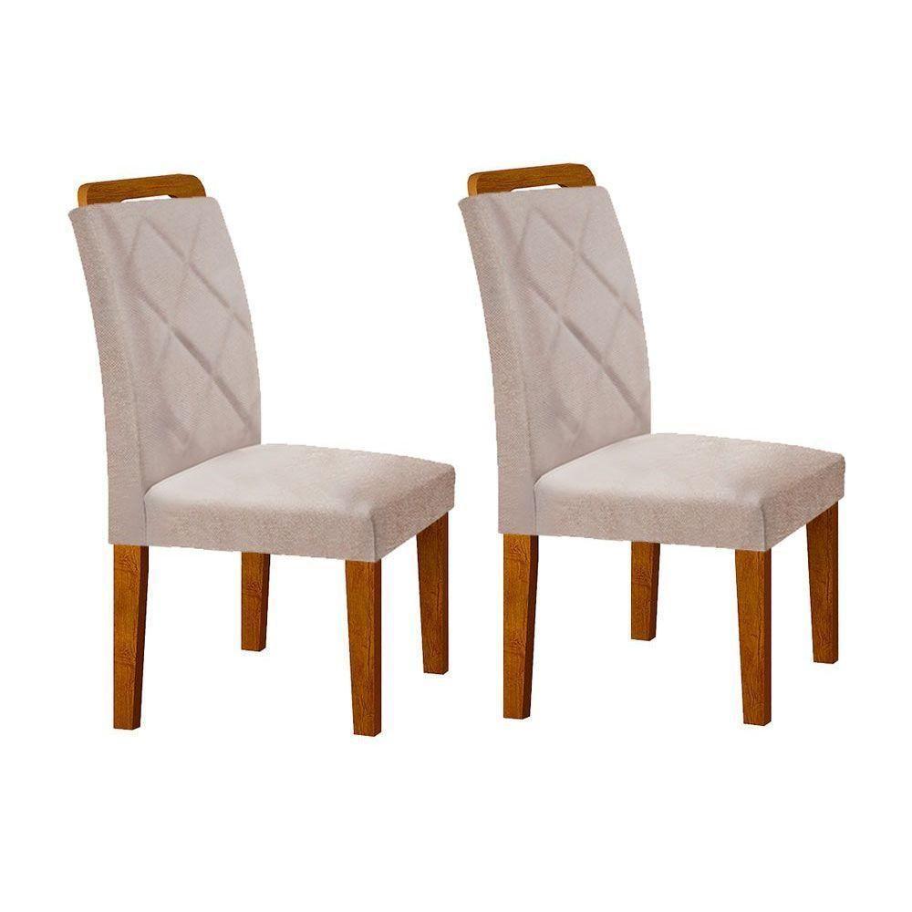 Kit 2 Cadeiras De Cozinha Melissa Madeira Capuccino-suede Capuccino - Rufato - 4