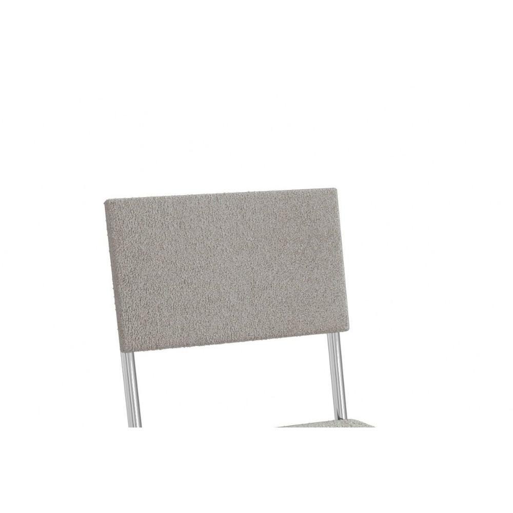 Sala De Jantar Completa Volga C- Tampo De Vidro 90x90cm E 4 Cadeiras Zaria Cromado - Boucle Cinza - Kappesberg - 4