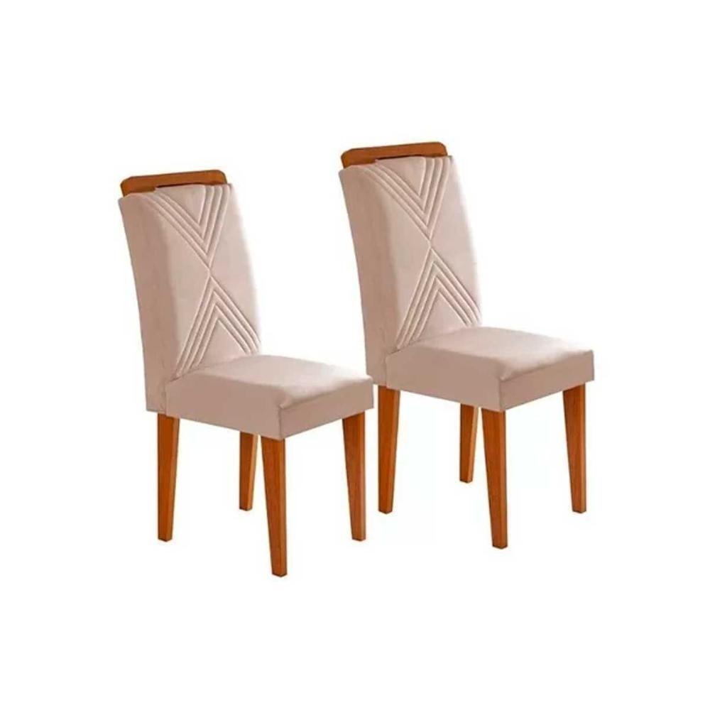Kit 2 Cadeiras Sala Jantar Amsterdã 2 Un Imbuia-suede Creme - Rufato - 1