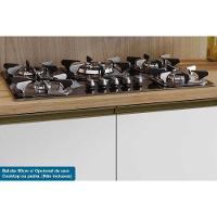 Balcão Cozinha P- Cooktop C- Tampo Tempranillo C- 2 Portas 80cm Amendoa-off White - Ronipa