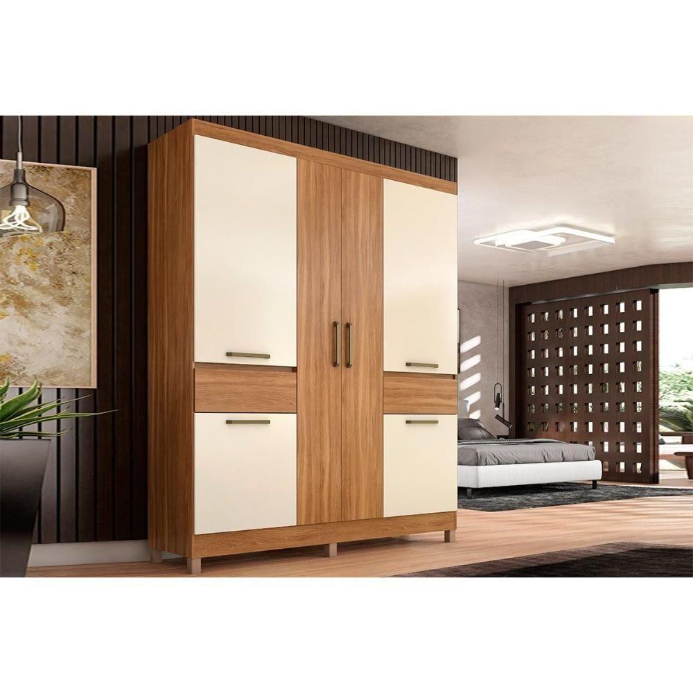 Guarda Roupa Casal 6 Portas E 2 Gavetas Mauá Amendola-off White - 1